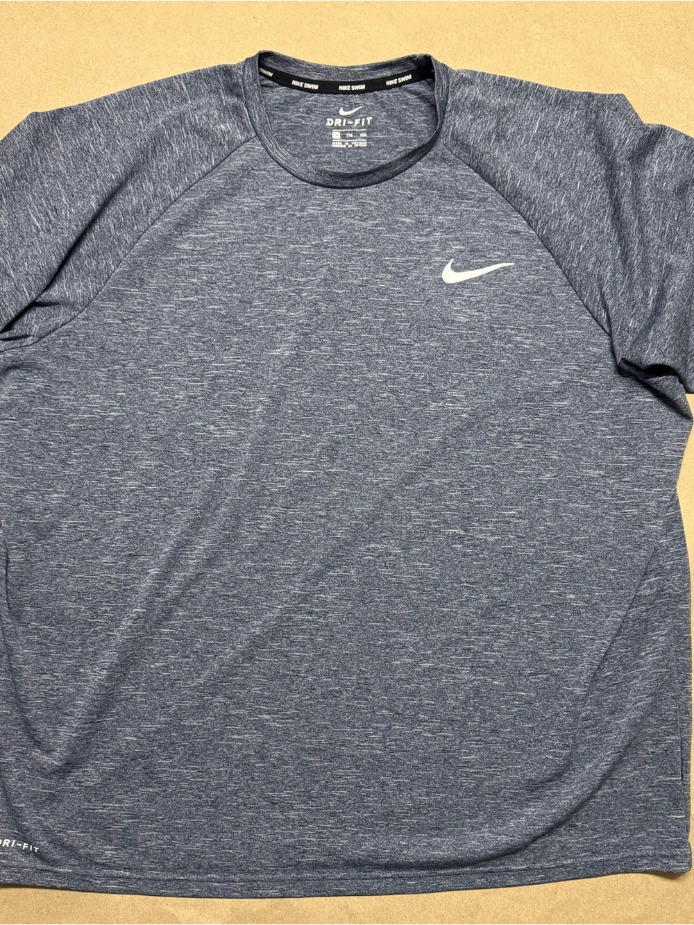 Nike DriFit Swim Blue Grey Mens size XXL workout Shirt UPF 40 Rare!